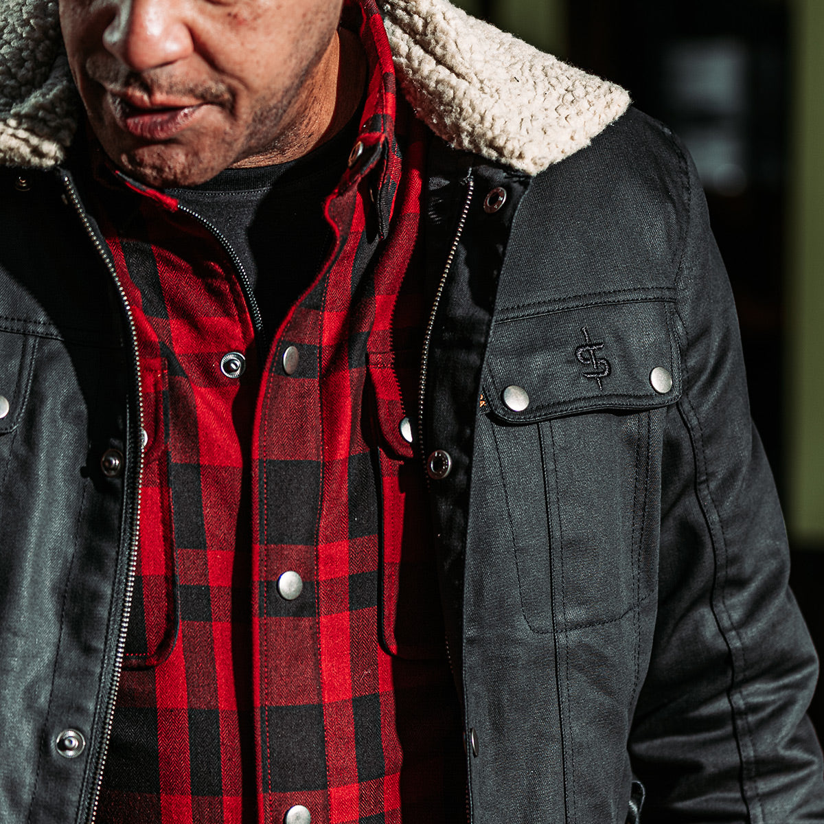 Spada Temper Trucker CE Jacket Black / Tan