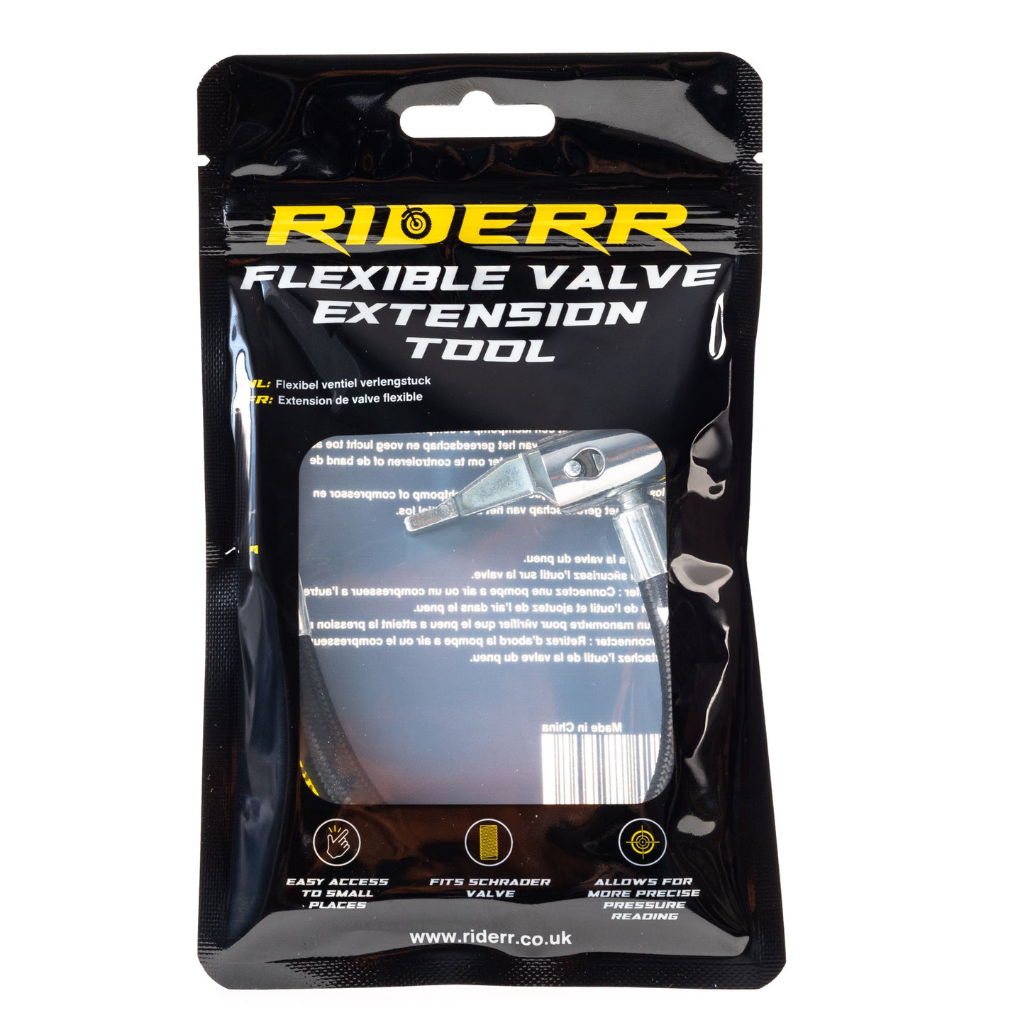 RIDERR FLEXIBLE VALVE EXTENSION TOOL BLACK