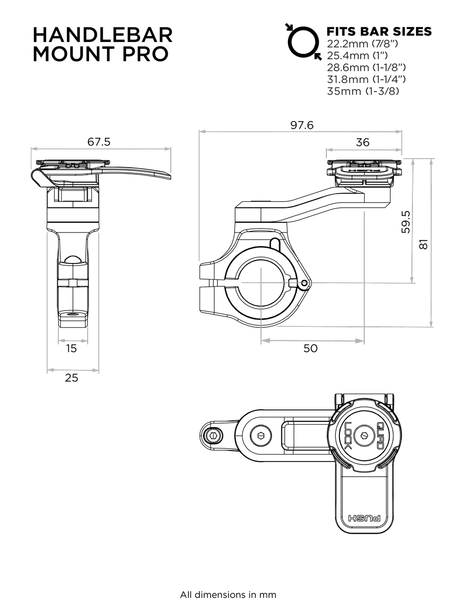 Quad Lock Motorcycle Handlebar Mount Pro