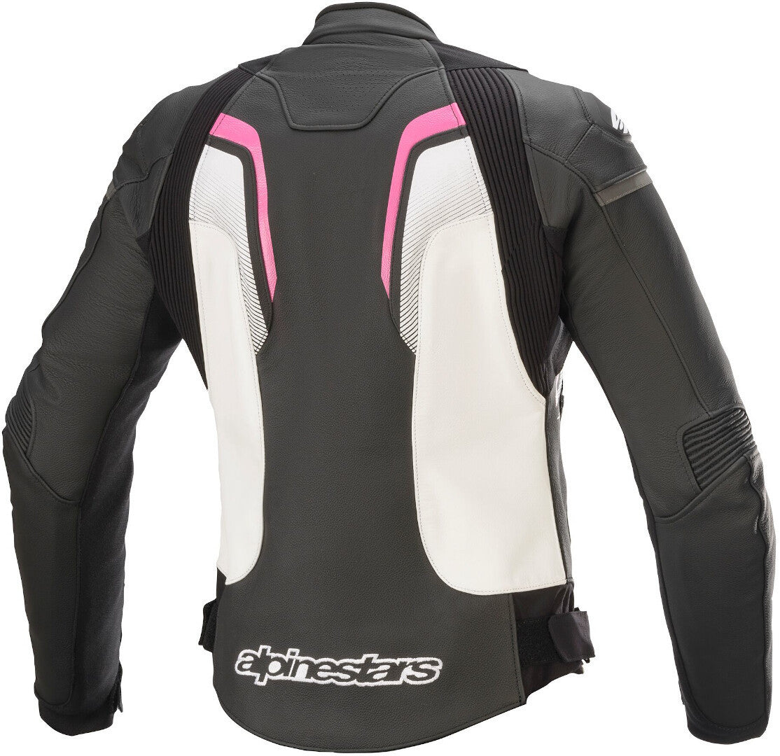 Stella GP Plus R V3 Leather Jacket Blk/Wht/Fuchsia