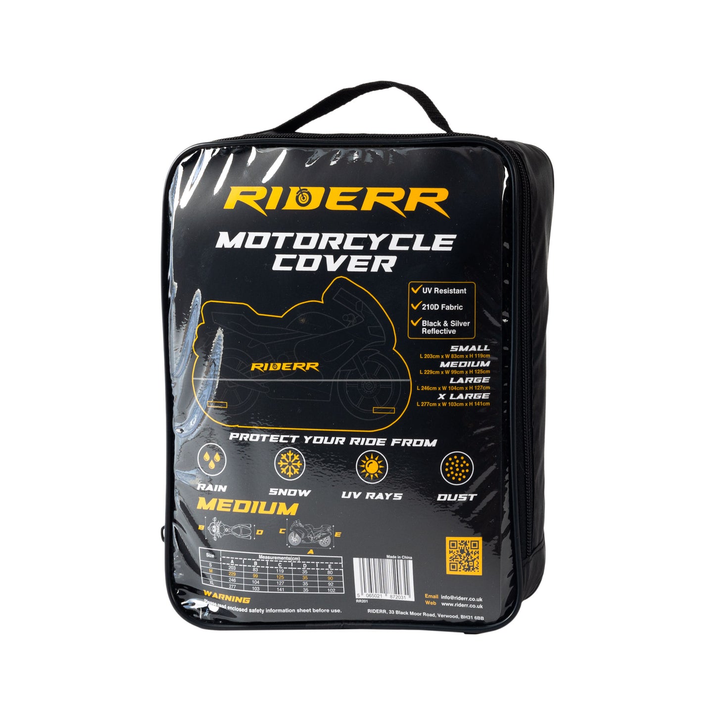 Riderr Motorcycle Cover - Black / Silver