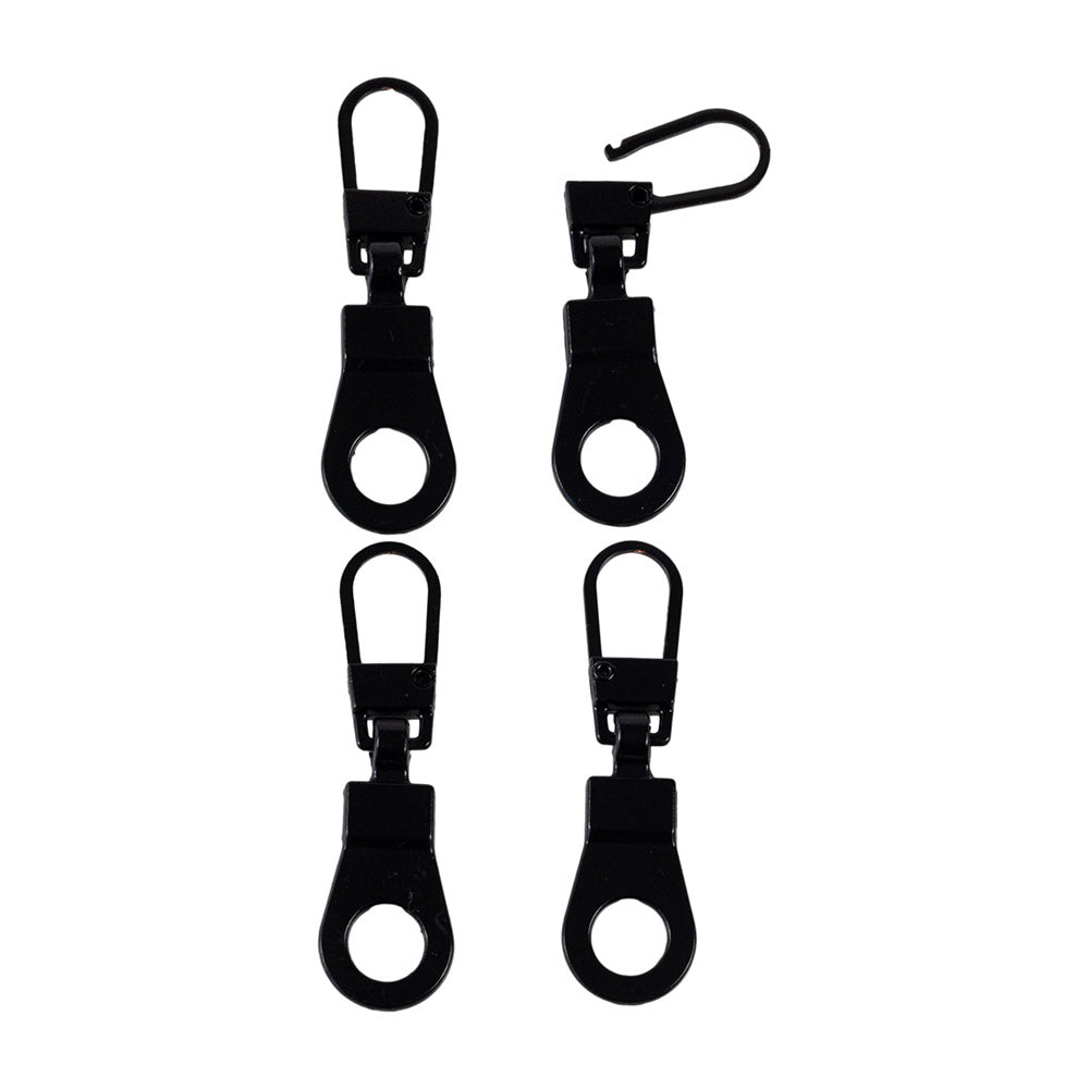 RIDERR REPLACEMENT ZIP PULLERS (4 PACK) BLACK
