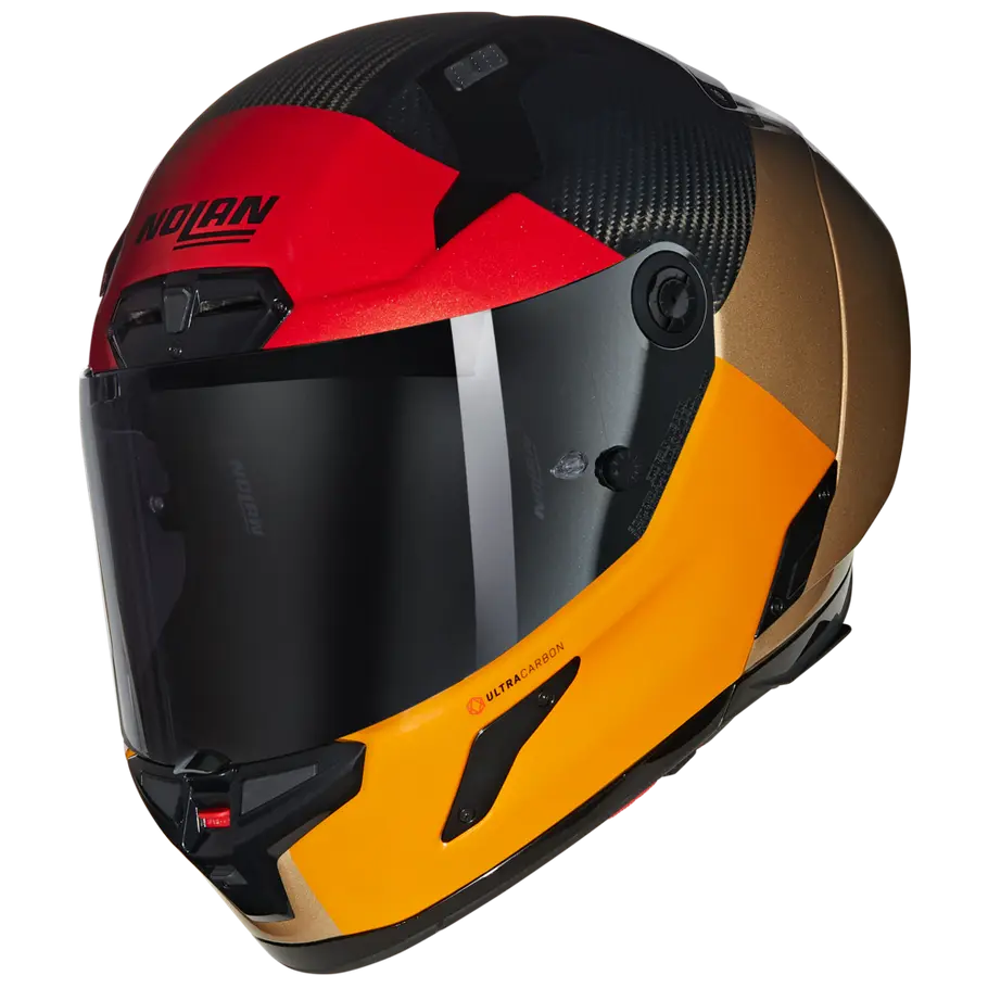 Nolan X-804 RS Carbon Full Face Helmet Blocco 349 - Red / Orange / Black