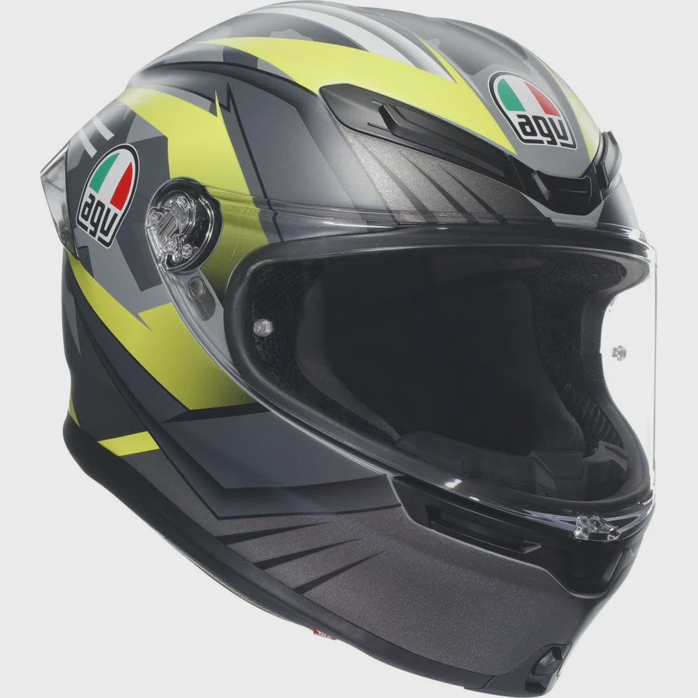 AGV K6 Full Face Helmet - Excite Grey / Flo Yellow