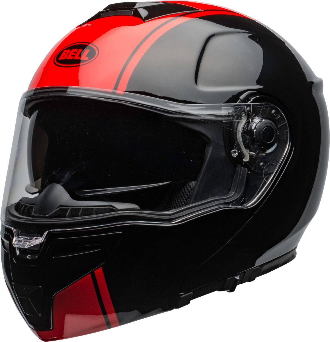Bell Street 2022 SRT Modular Helmet - Ribbon Black / Red
