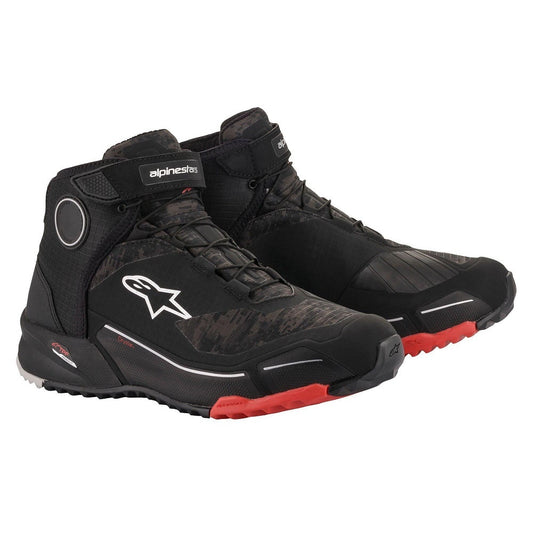 Alpinestars CR-X Drystar Waterproof Riding Shoes - Black / Camo Red