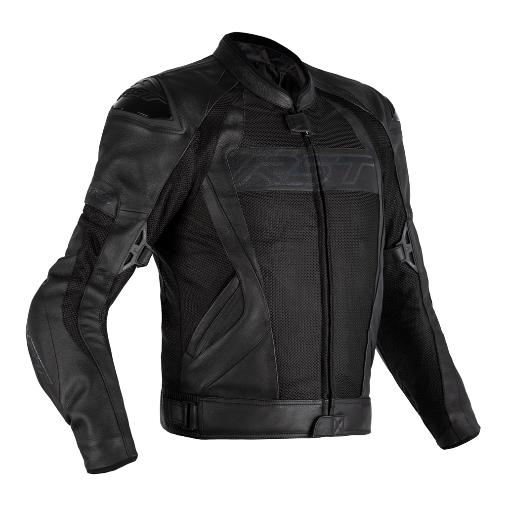 RST Tractech Evo 4 Leather Mesh CE Mens Jacket - Black