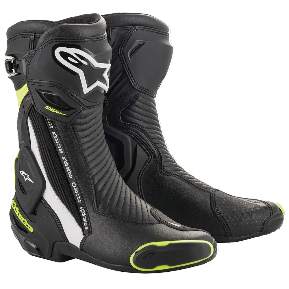 Alpinestars SMX Plus V2 Sports Boots - Black / White / Yellow Fluo
