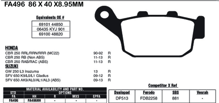 EBC Brake Pads FA496