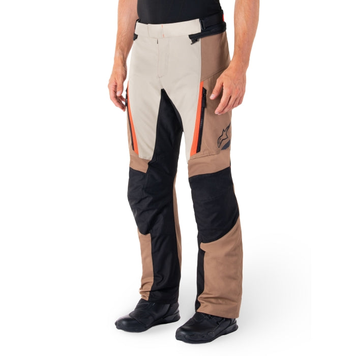 Alpinestars ST-1 Waterproof Pants - Dark Khaki / Sand / Black / Red Fluo