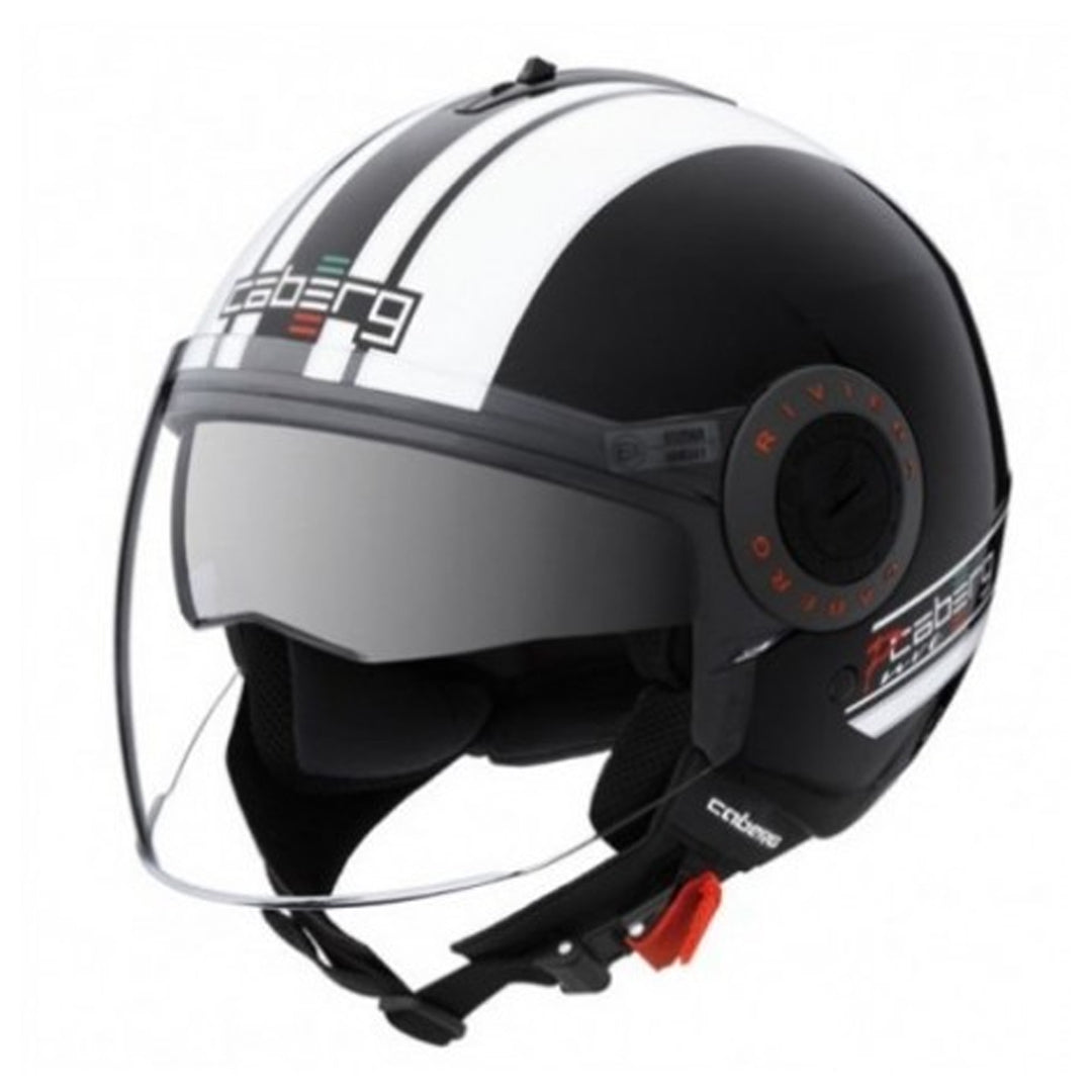 CABERG Riviera V2+ Pure Black / White Helmet