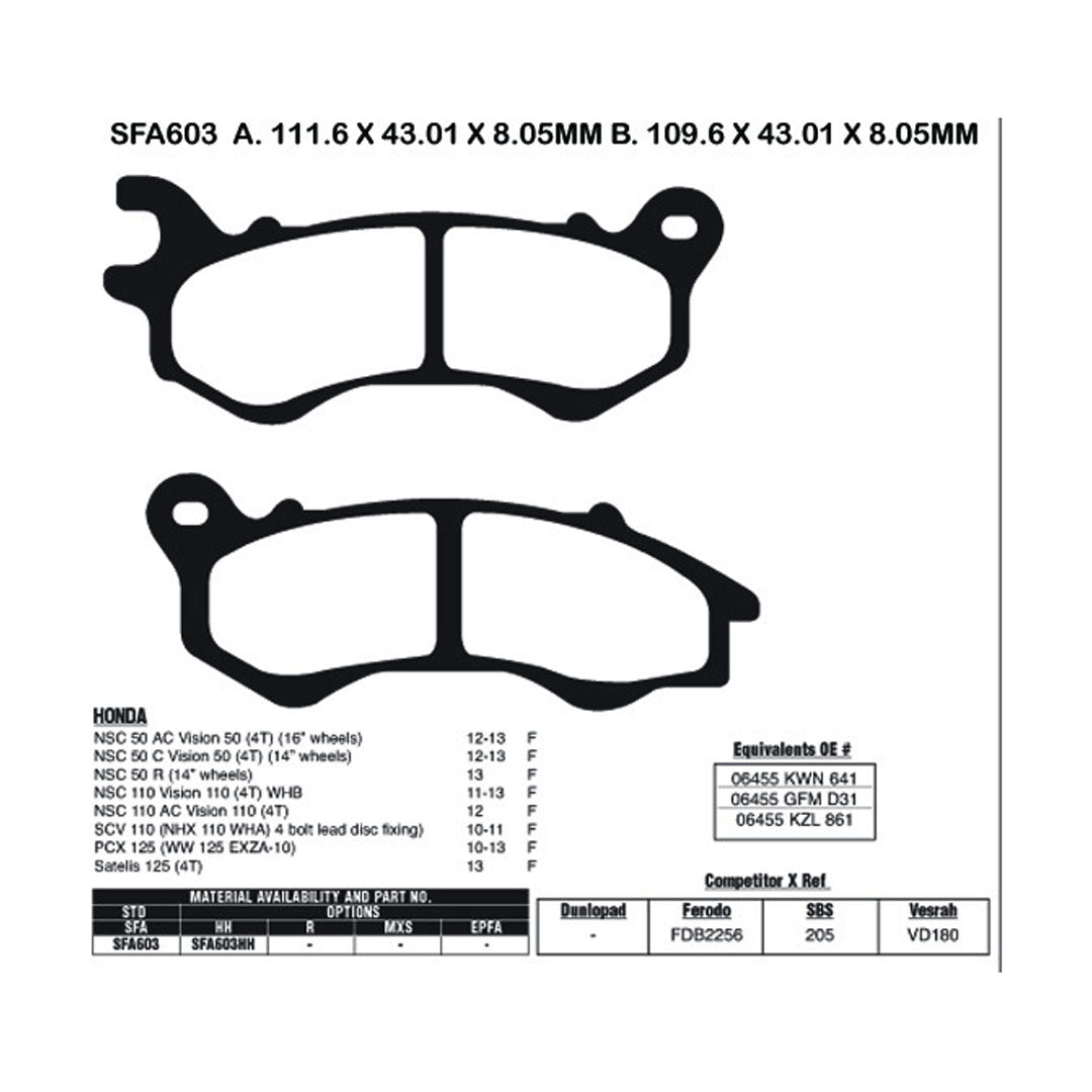 EBC Brake Pads SFA603