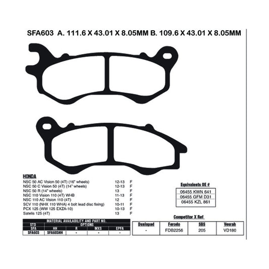 EBC Brake Pads SFA603
