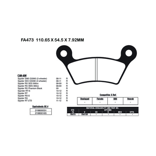 EBC Brake Pads FA473V