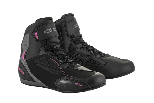 Alpinestars Stella Faster 3 Drystar Waterproof Boots - Black / Dark / Grey / Fuchsia