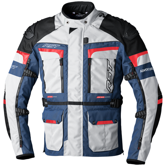 RST Pro Series Adventure-X CE Mens Textile Jacket - Silver / Blue / Red