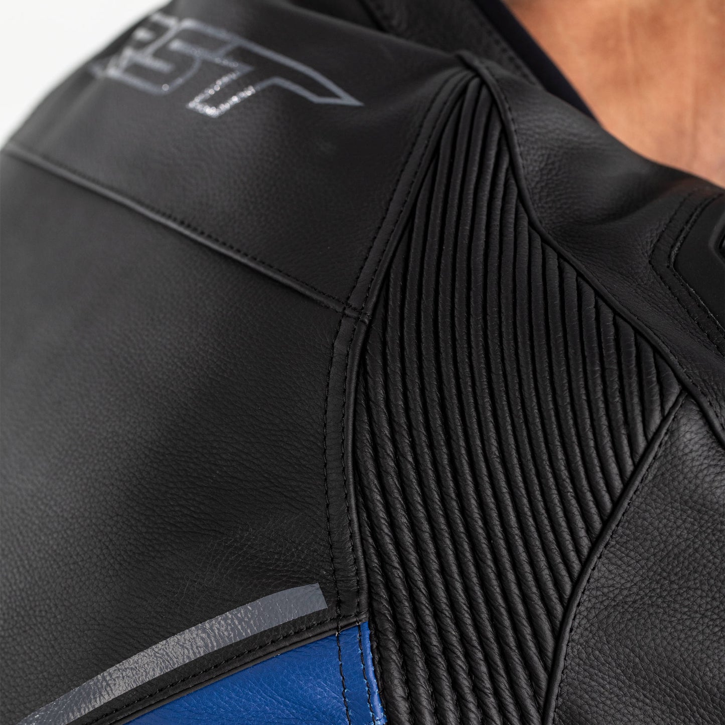 RST Sabre Airbag CE Mens Leather Jacket - Blue