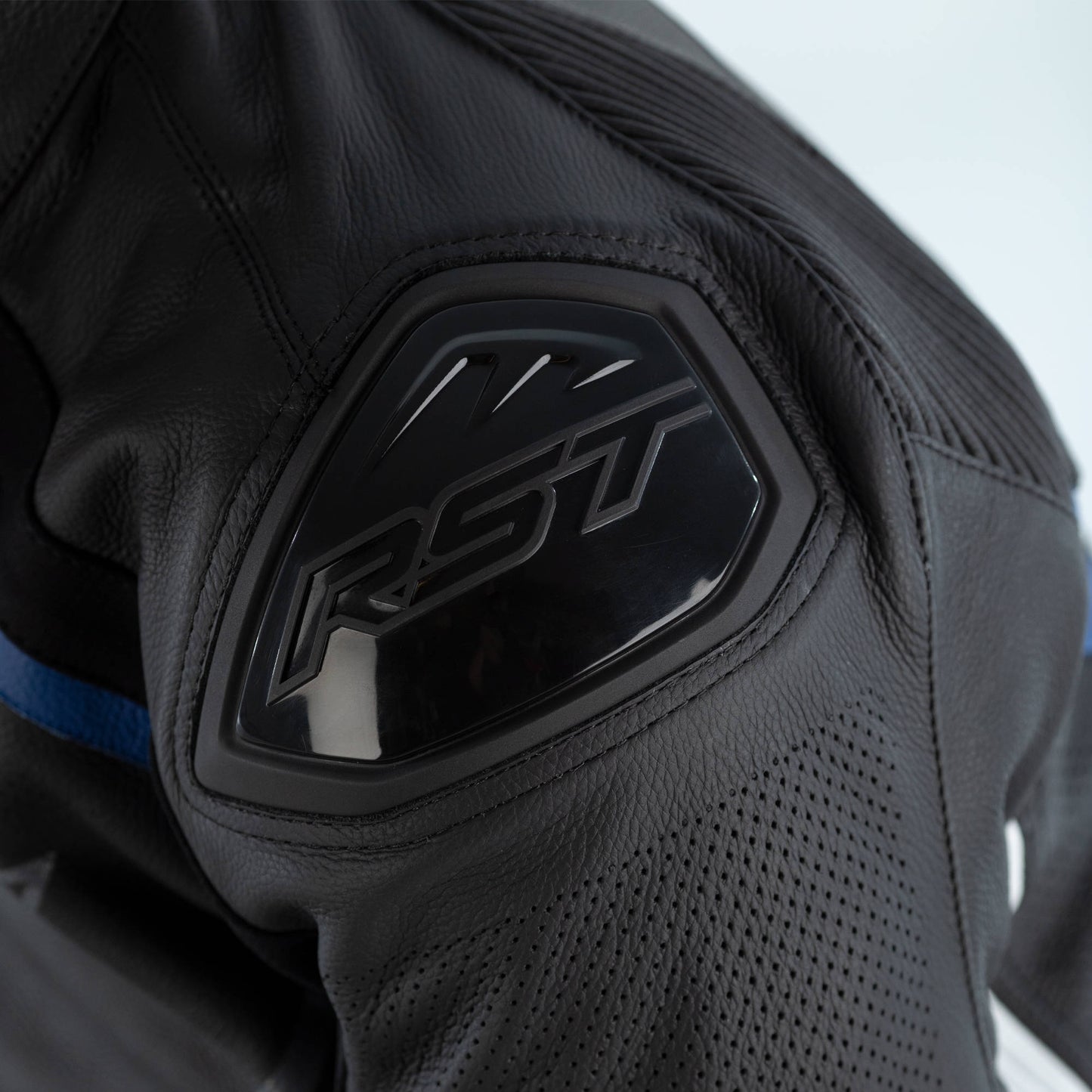 RST Sabre Airbag CE Mens Leather Jacket - Blue