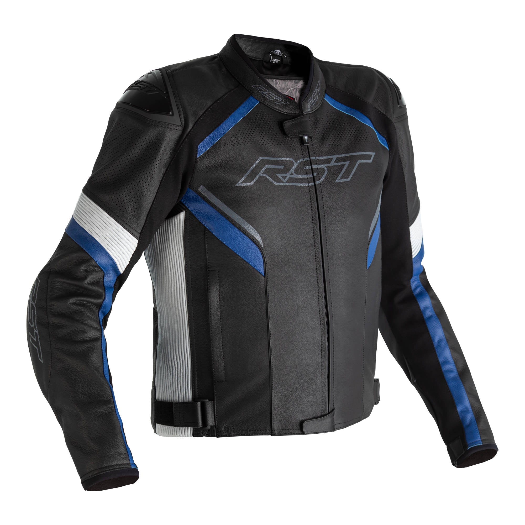 RST Sabre Airbag CE Mens Leather Jacket - Blue