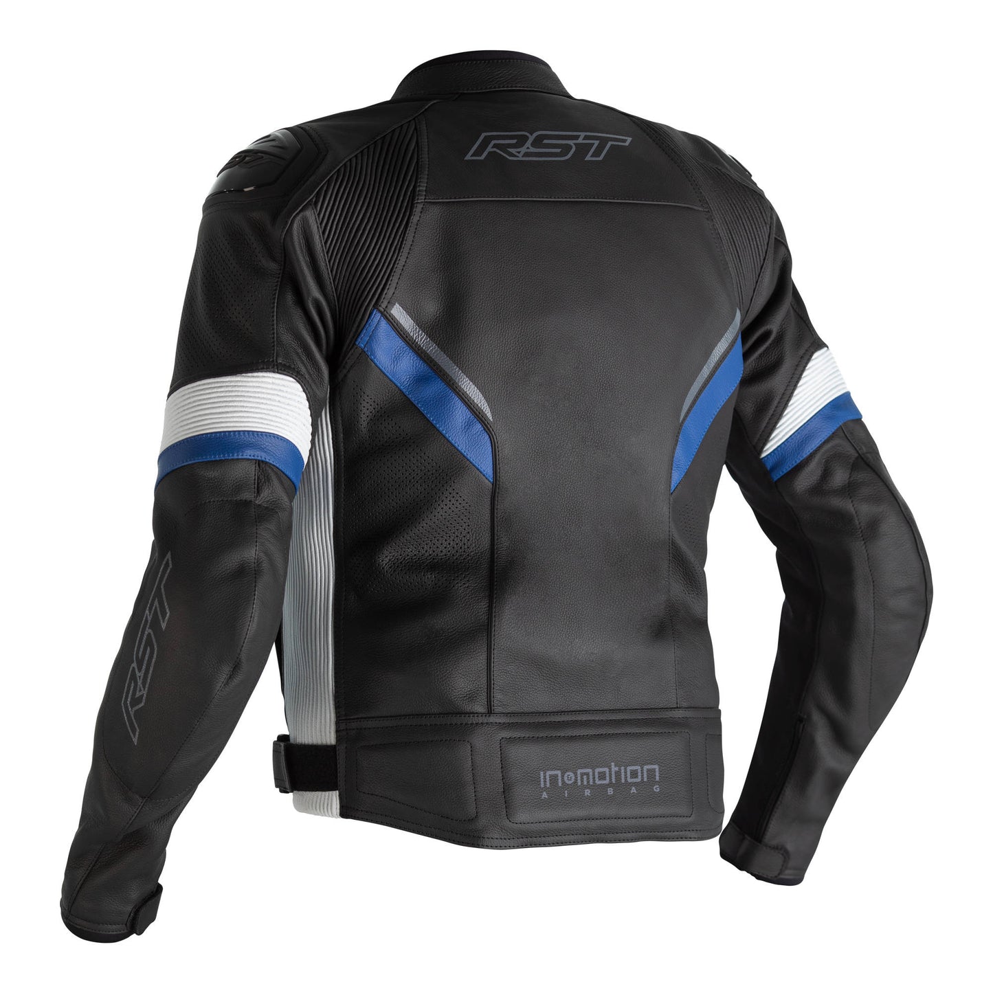 RST Sabre Airbag CE Mens Leather Jacket - Blue