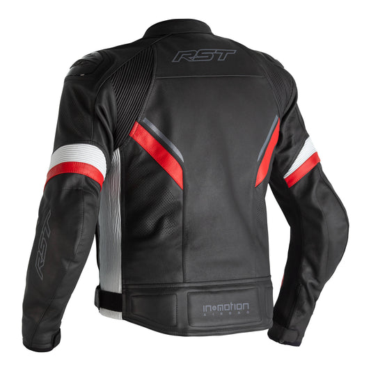 RST Sabre Airbag CE Mens Leather Jacket - Red
