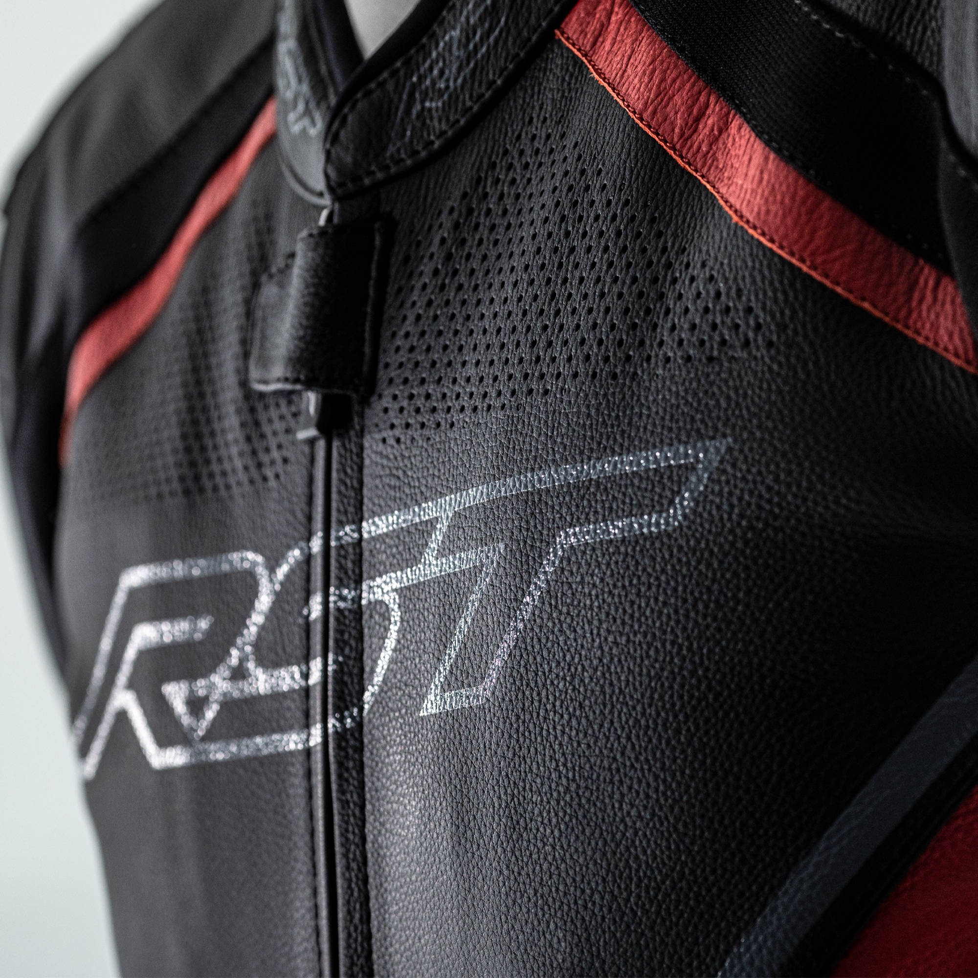 RST Sabre Airbag CE Mens Leather Jacket - Red