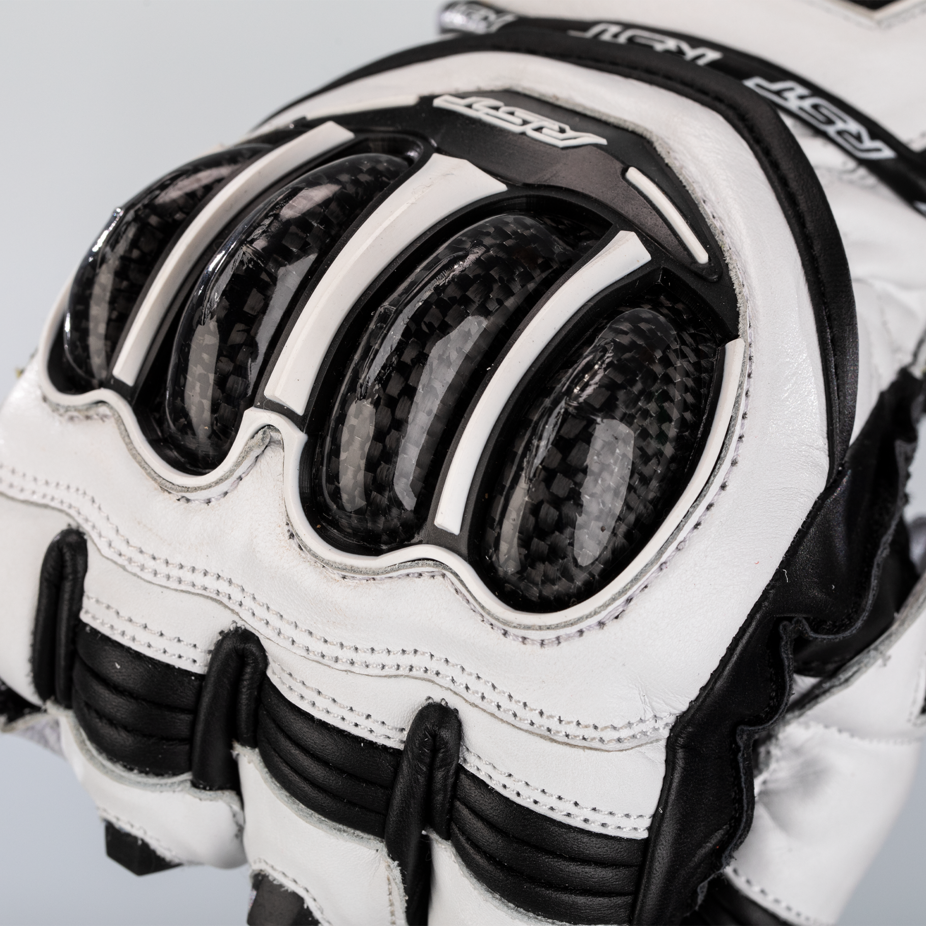 RST Tractech Evo 4 CE Mens Gloves - White / White / Black