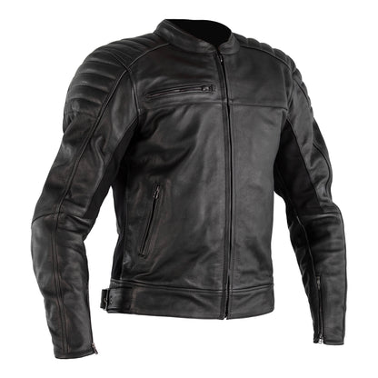 RST Fusion Airbag CE Mens Leather Jacket - Vintage Black