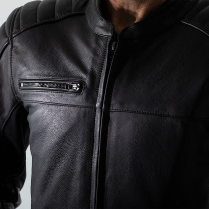 RST Fusion Airbag CE Mens Leather Jacket - Vintage Black