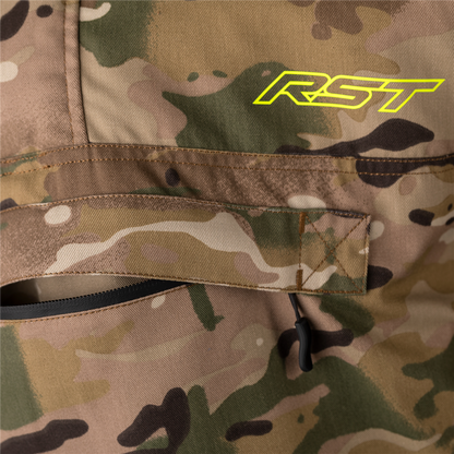 RST X KEVLAR Loadout 1/4 zip CE Mens Textile Hooded Jacket - Khaki Camo