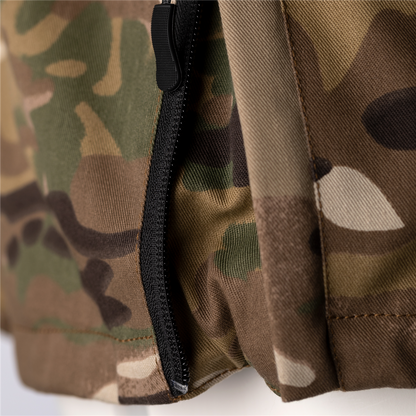 RST X KEVLAR Loadout 1/4 zip CE Mens Textile Hooded Jacket - Khaki Camo