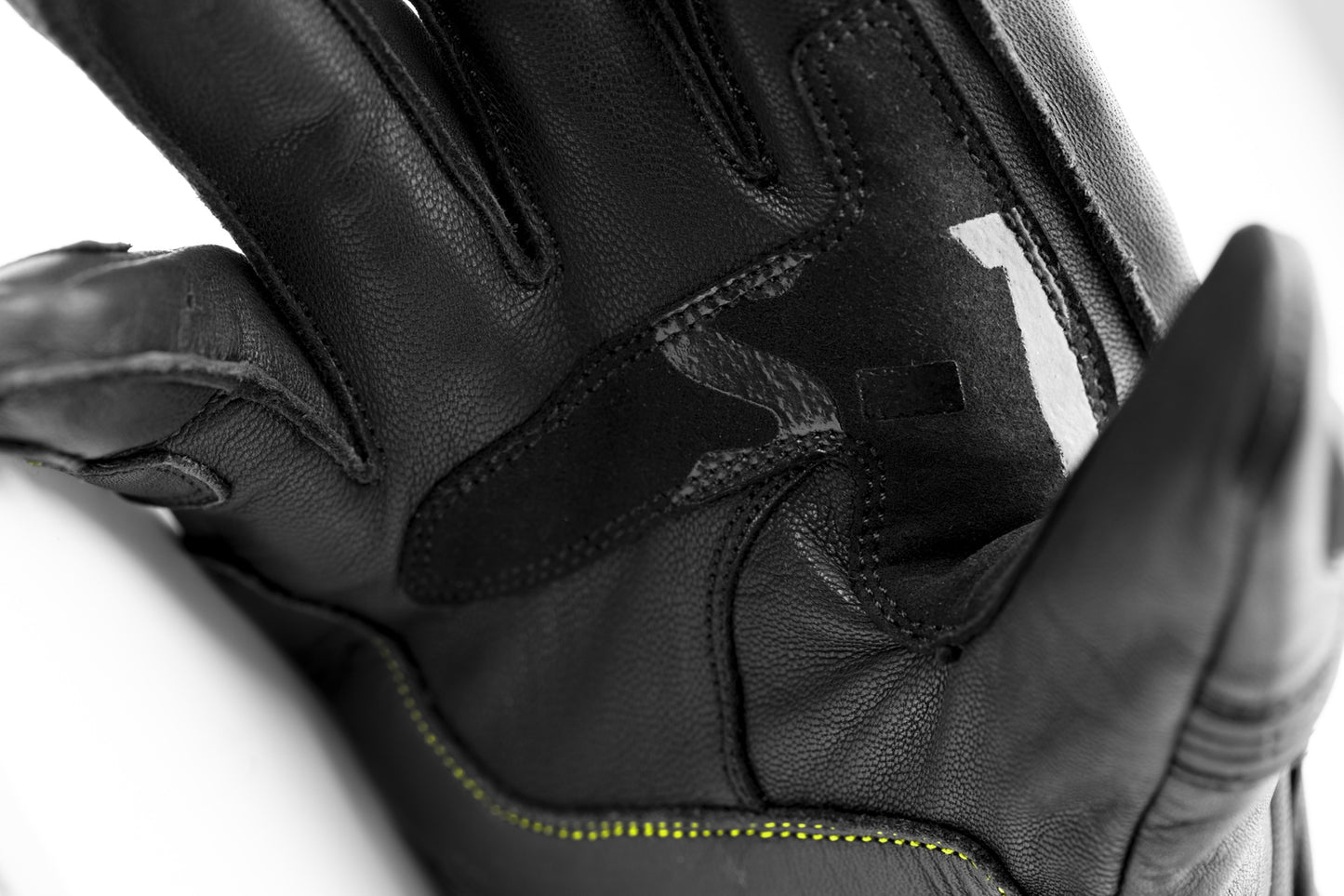 RST S1 CE Leather Mens Gloves - Black / Grey / Flo Yellow.