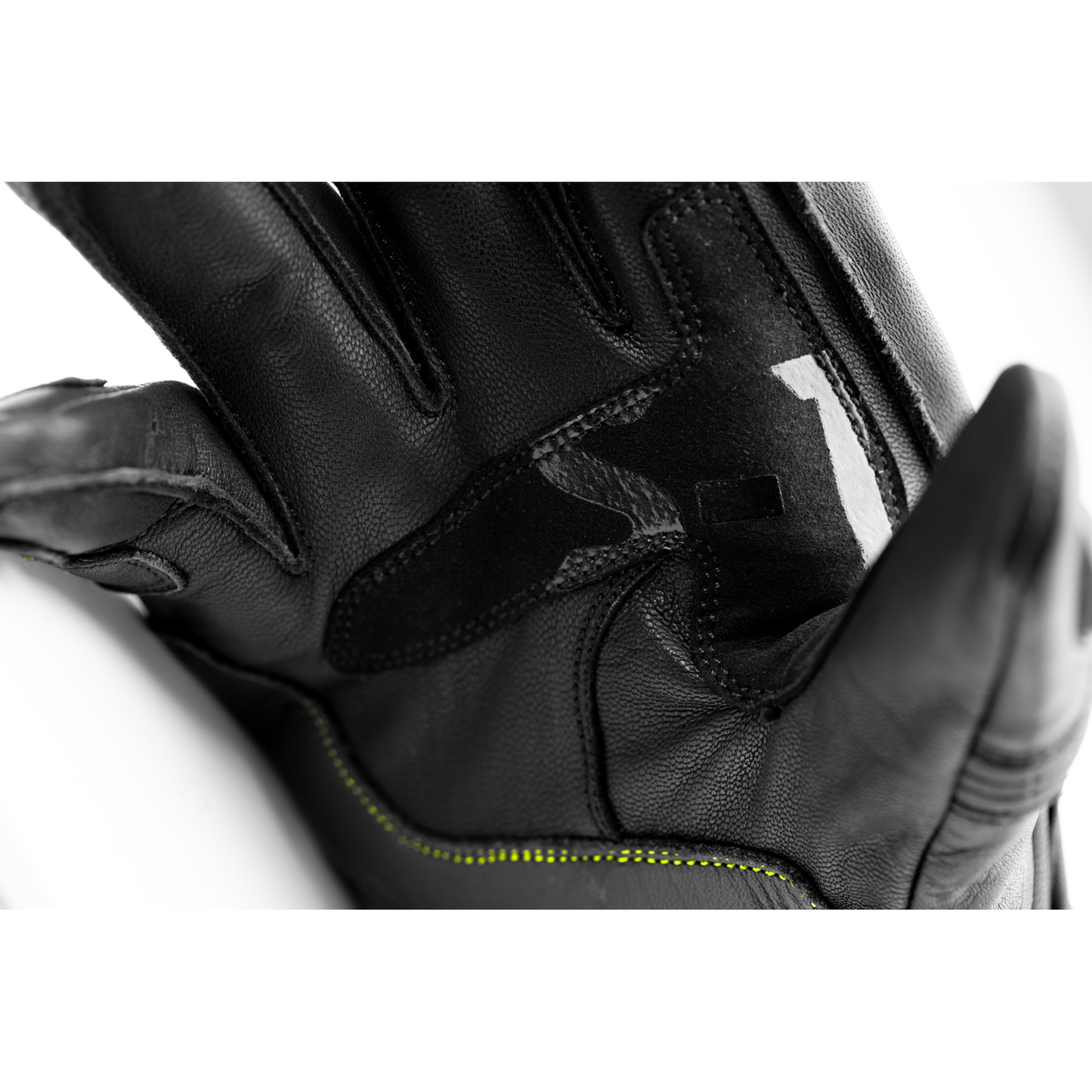 RST S1 CE Leather Mens Gloves - Black / Grey / Flo Yellow.