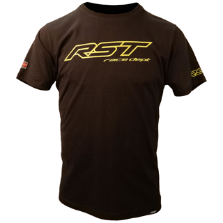 Race Dept Logo  Mens T-Shirt - Black / Flo Yellow