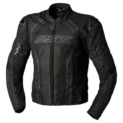 RST S1 Mesh CE Mens Textile Jacket - Black / Black