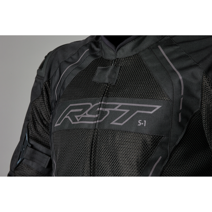 RST S1 Mesh CE Mens Textile Jacket - Black / Black