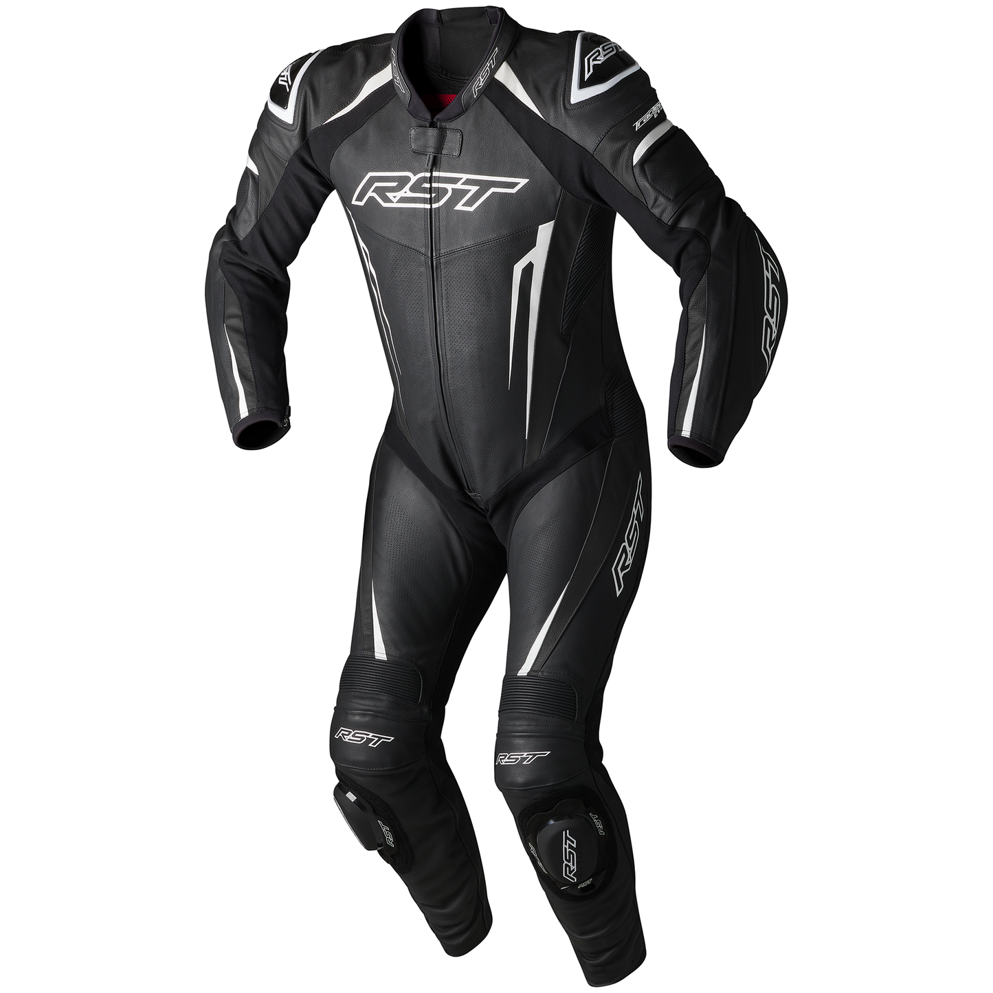 RST Tractech Evo 5 CE Mens Leather Suit - Black / White / Black