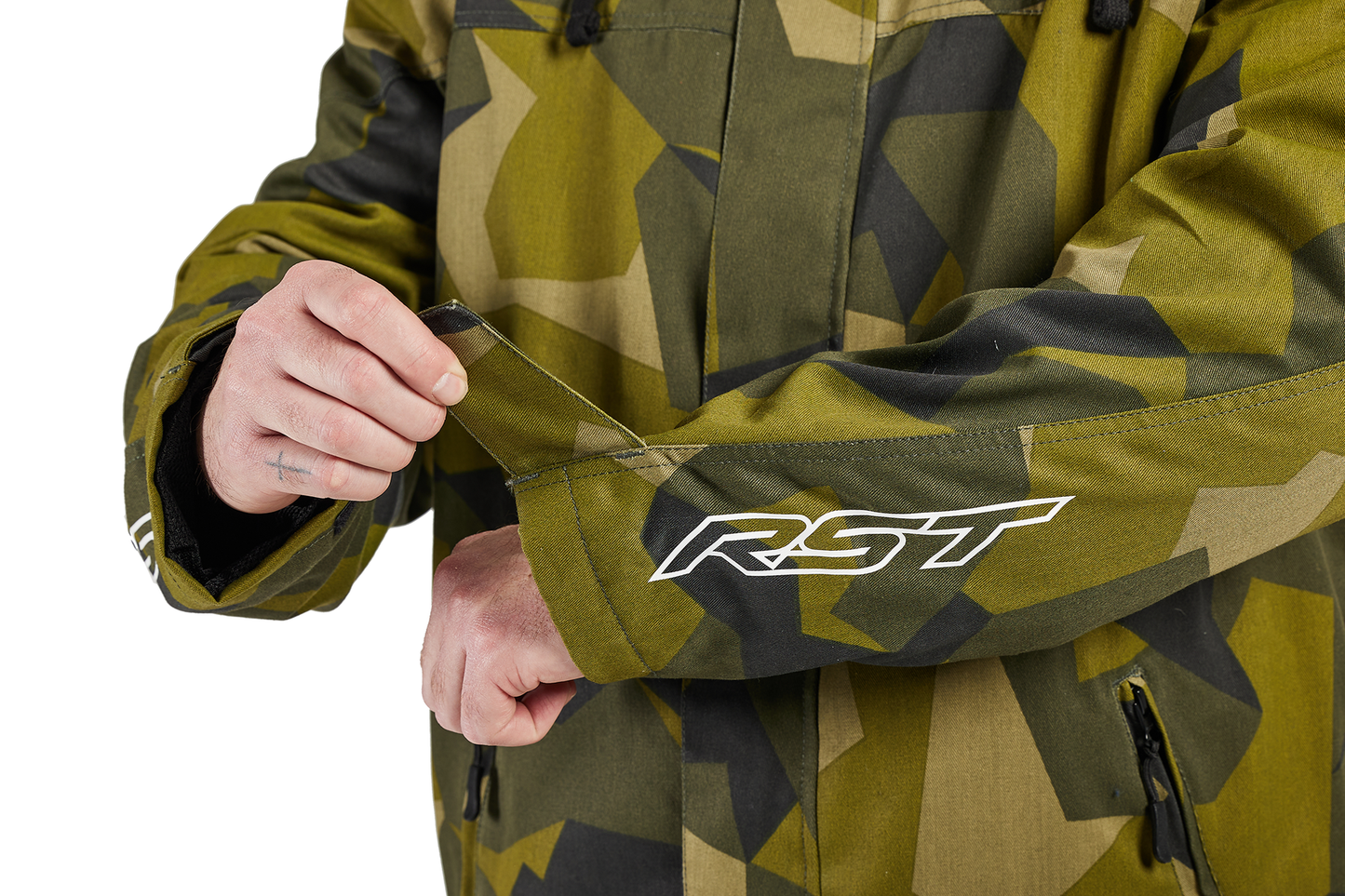 RST Loadout Full Zip CE Mens Textile Hood - Splinter Green