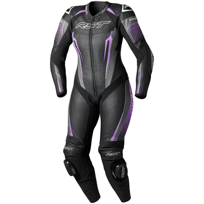 RST Tractech Evo 5 CE Ladies Leather Suit - Black / Fushia / Grey