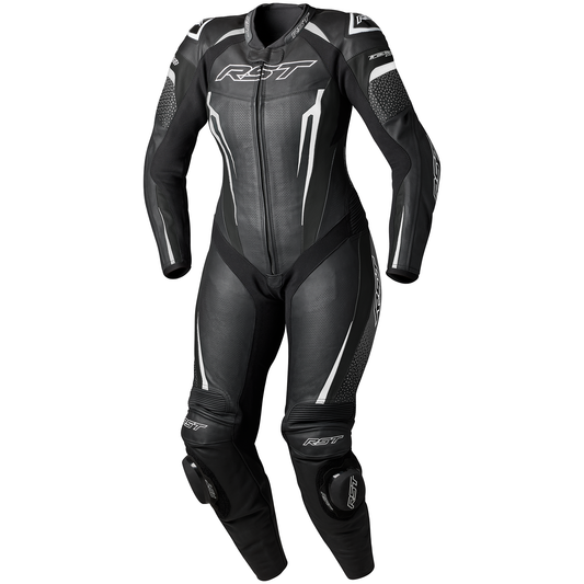 RST Tractech Evo 5 CE Ladies Leather Suit - Black / White / Black