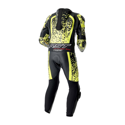 RST Pro Series D3O Airbag Leather Suit - Black / Flo Yellow