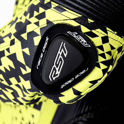 RST Pro Series D3O Airbag Leather Suit - Black / Flo Yellow