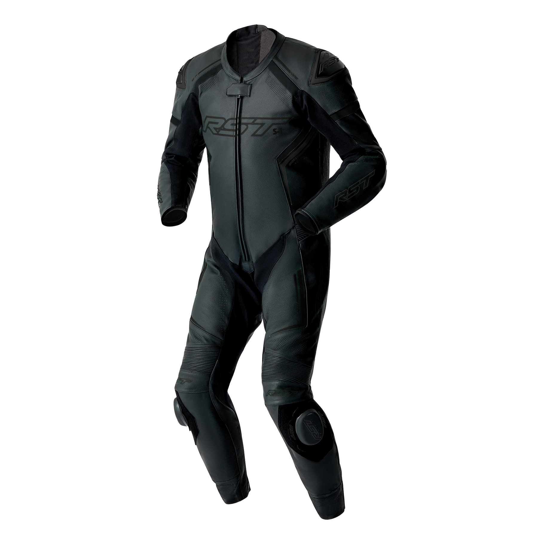 RST S1 D3O Leather Suit - Black / Black / Black