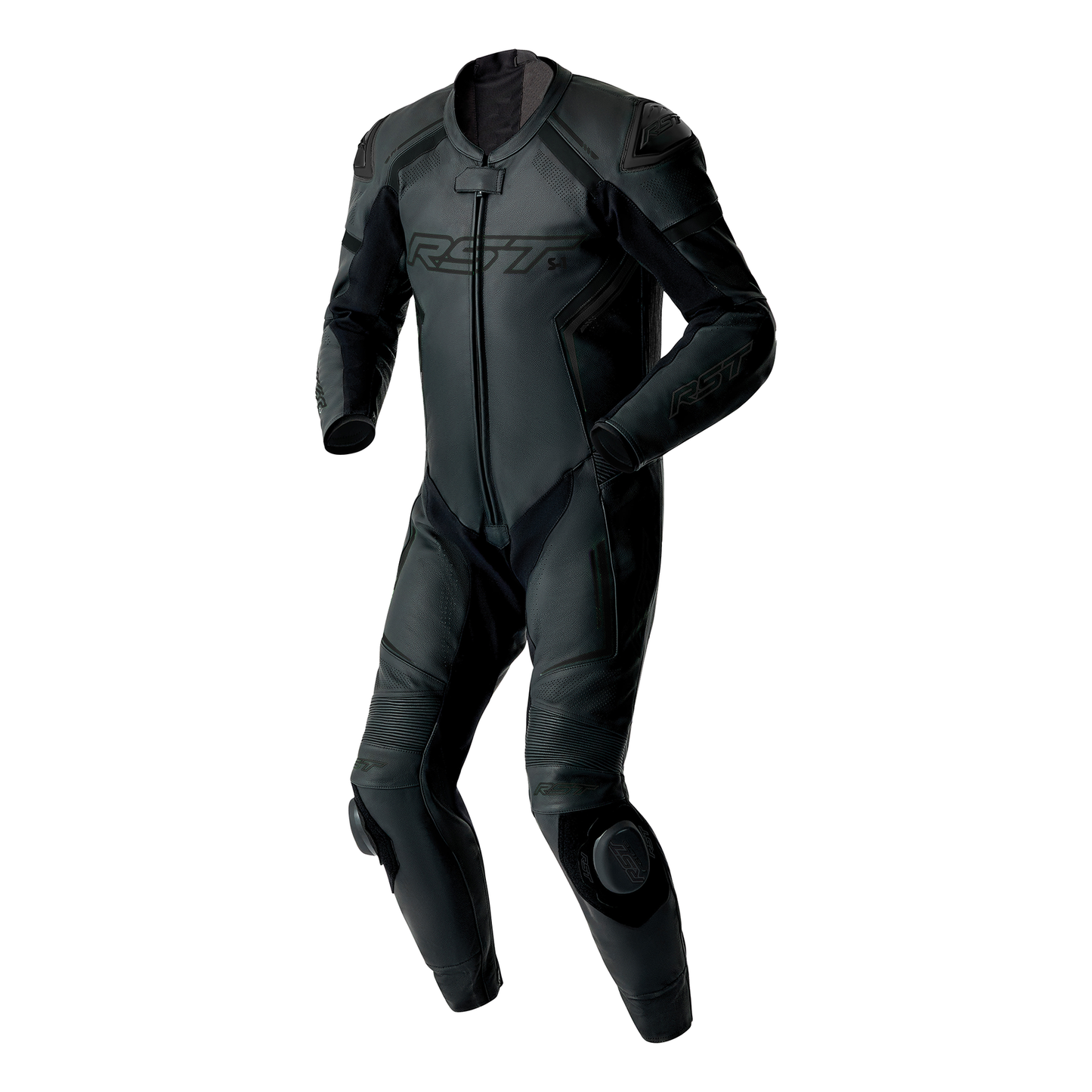 RST S1 D3O Leather Suit - Black / Black / Black