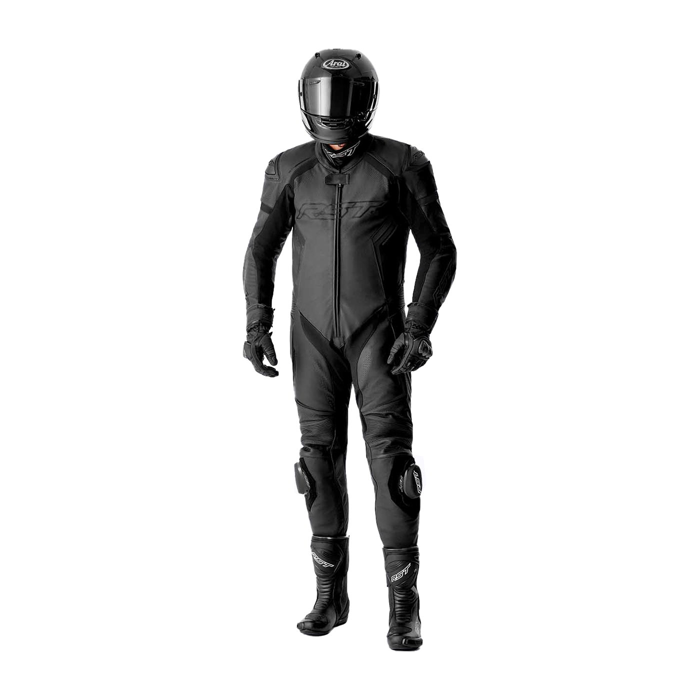 RST S1 D3O Leather Suit - Black / Black / Black