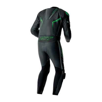 RST S1 D3O Leather Suit - Black / Grey / Flo Green