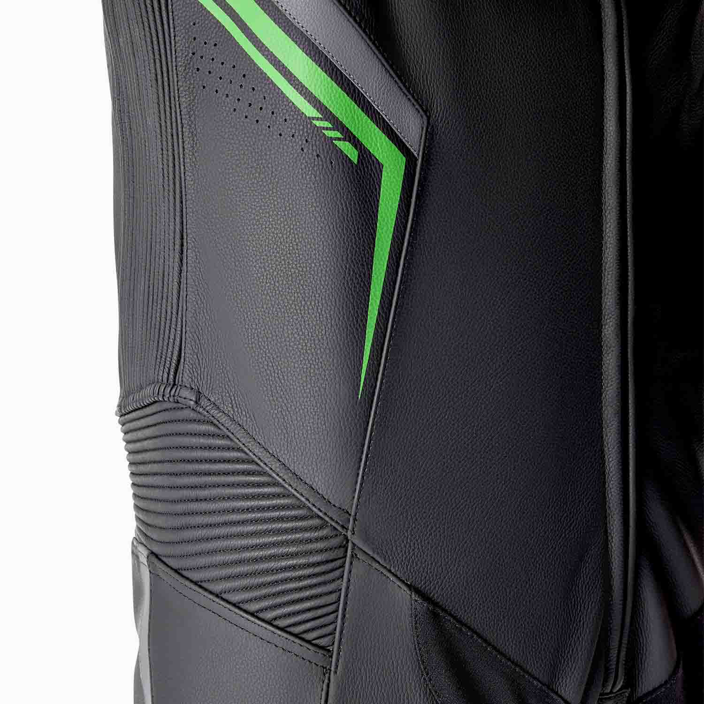 RST S1 D3O Leather Suit - Black / Grey / Flo Green
