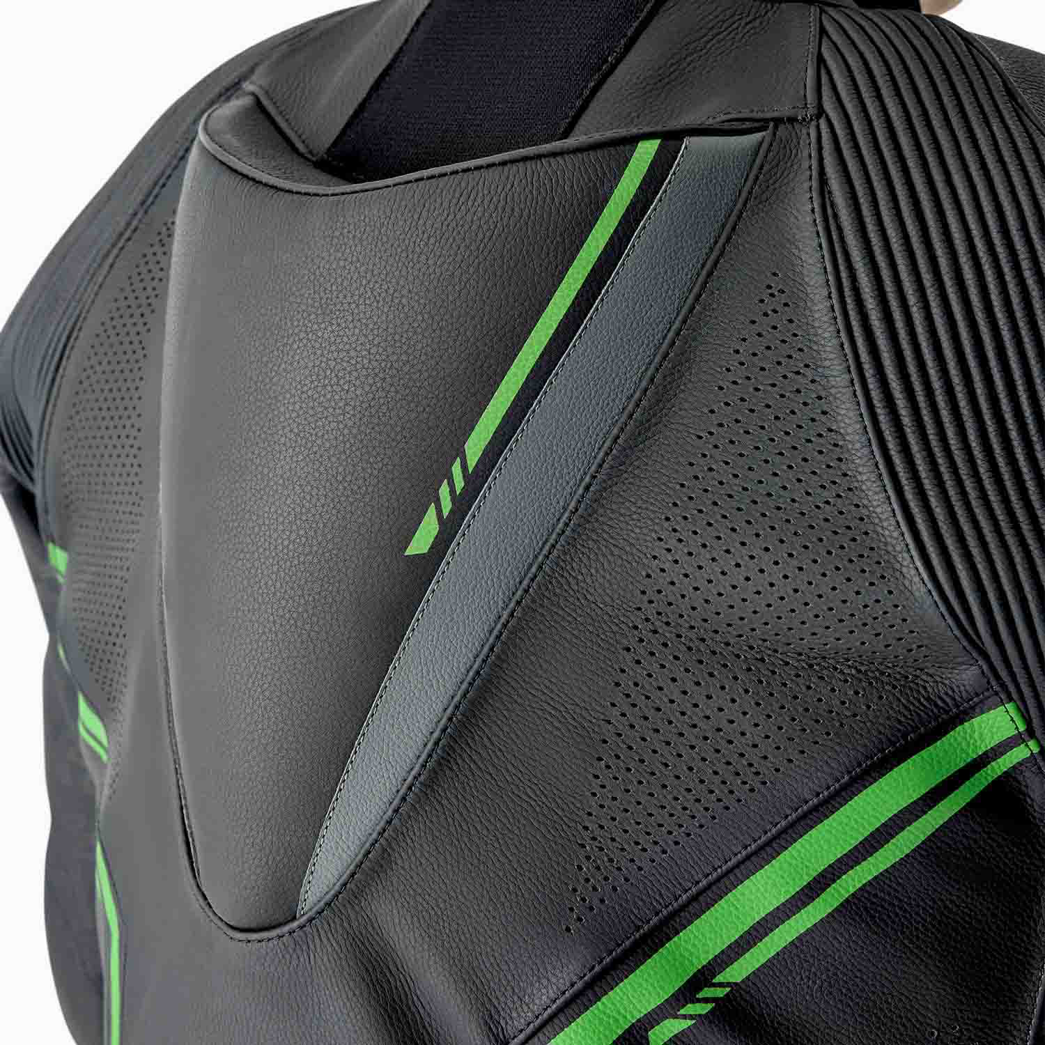 RST S1 D3O Leather Suit - Black / Grey / Flo Green