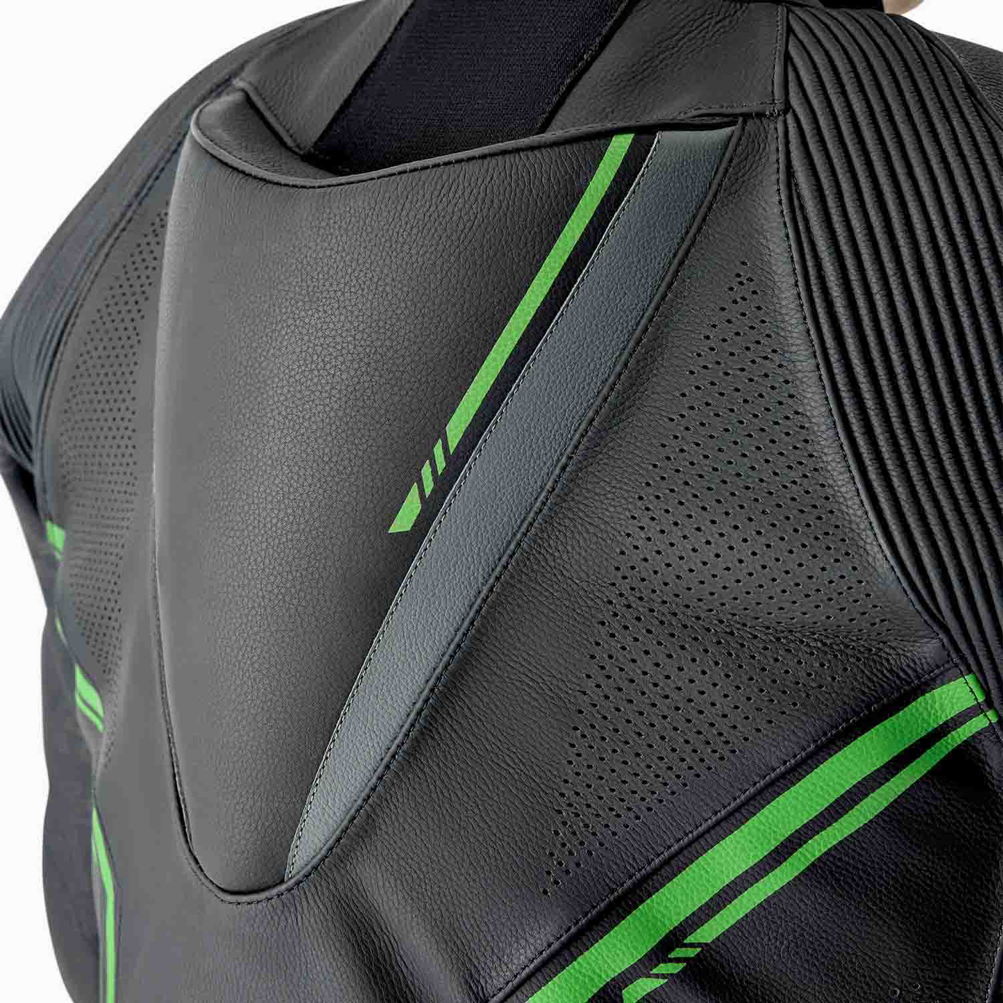 RST S1 D3O Leather Suit - Black / Grey / Flo Green