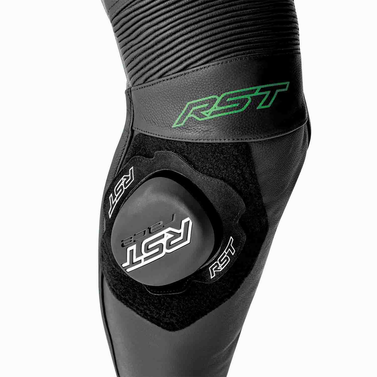 RST S1 D3O Leather Suit - Black / Grey / Flo Green